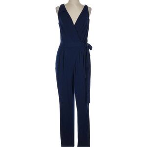 Lauren Ralph Lauren Surplice Jumpsuit Womens Size PS Navy Sleeveless